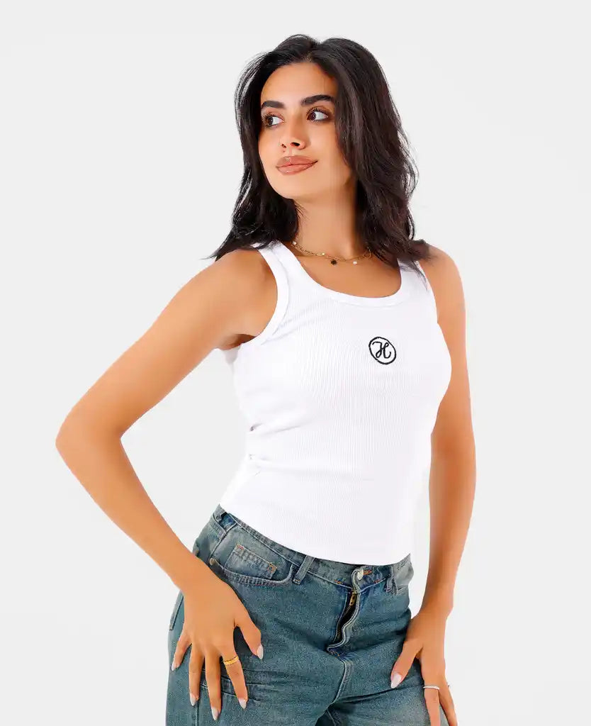 H Tank Top White